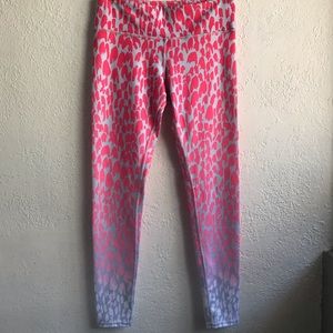 ALO Yoga Vibrant Red and Purple Ombre Leggings